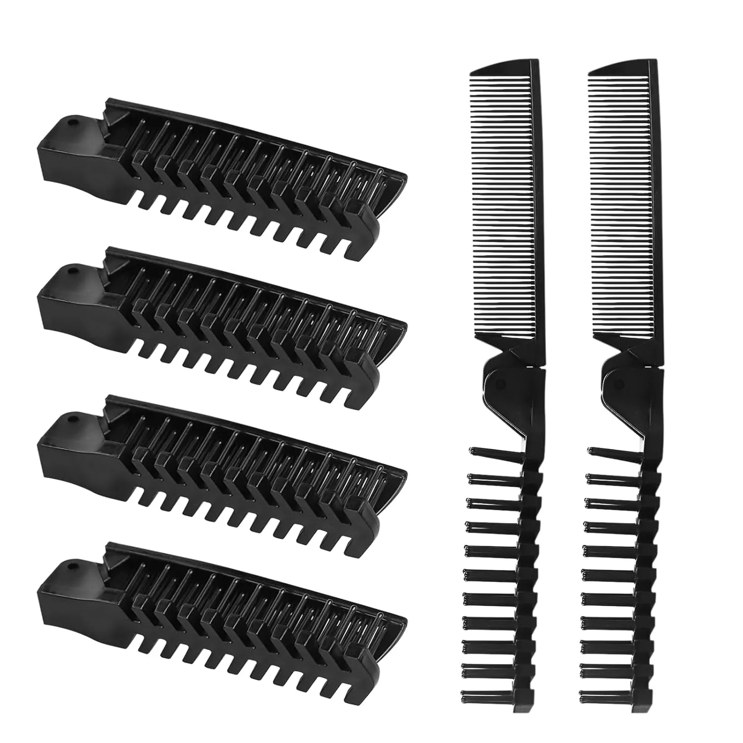 Foldable Combs in Bulk Individually Wrapped, Travel Pocket Hair Comb, Folding Hair Brush Double Headed, Brush Comb Styling Tool for Men Women Combs, Black (One Size, 100, Count)