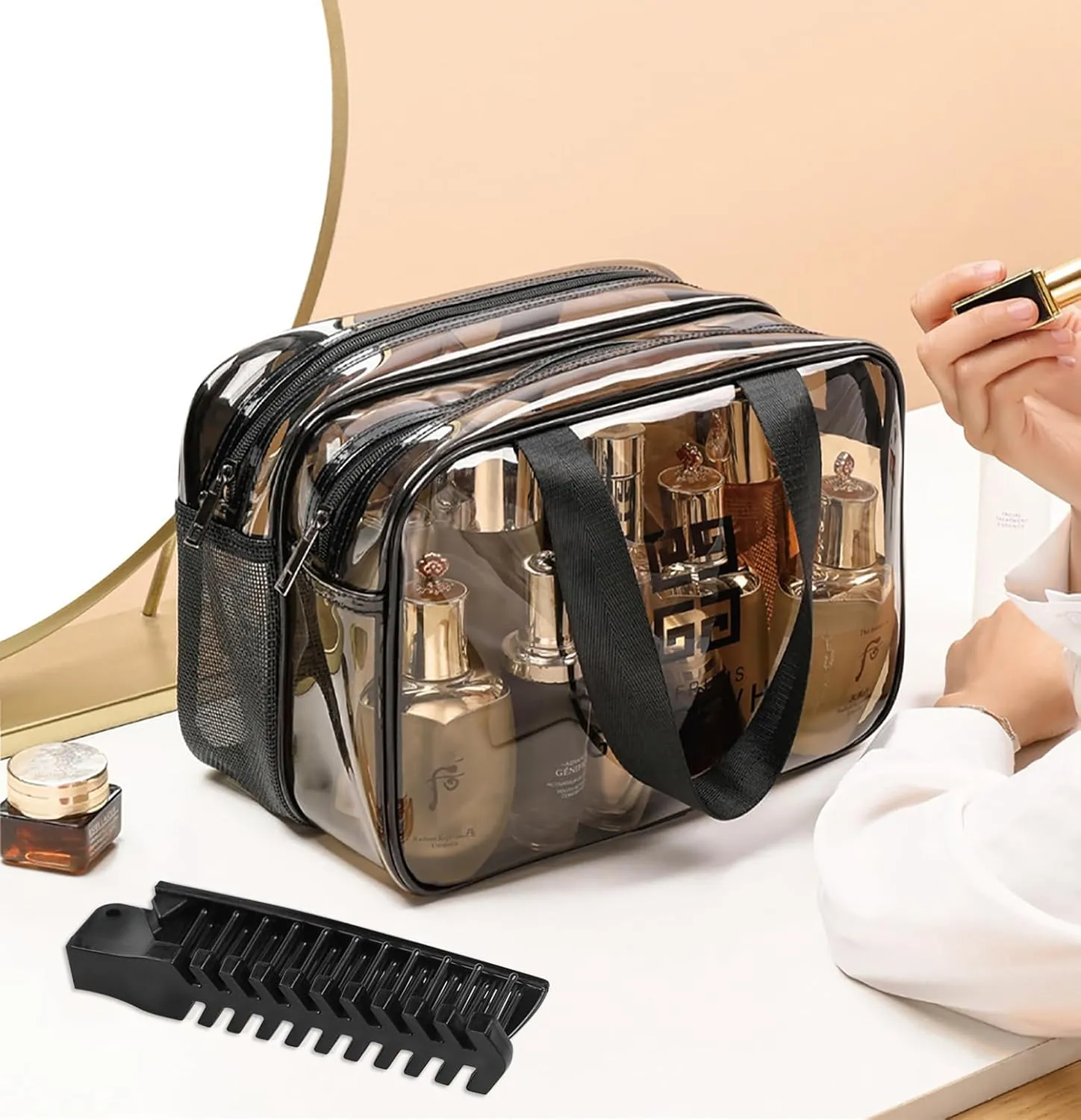 Foldable Combs in Bulk Individually Wrapped, Travel Pocket Hair Comb, Folding Hair Brush Double Headed, Brush Comb Styling Tool for Men Women Combs, Black (One Size, 100, Count)