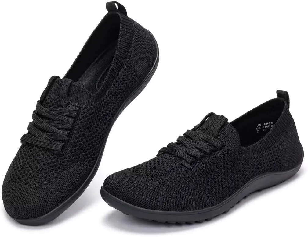 Frank Mully Womens Walking Shoes Wide Toe Box Barefoot Shoes Knitted Fashion Sneaker with Arch Support