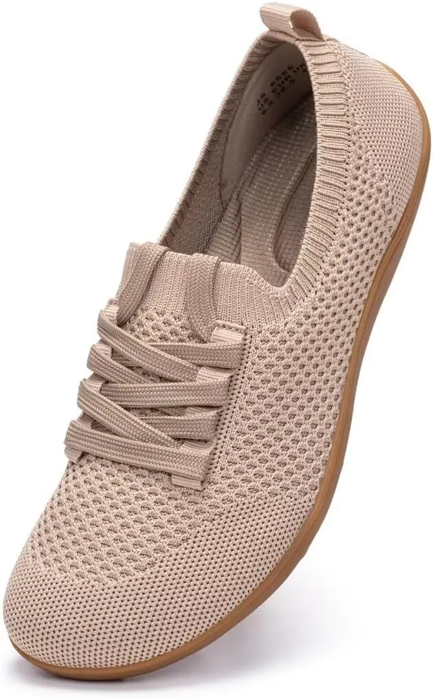 Frank Mully Womens Walking Shoes Wide Toe Box Barefoot Shoes Knitted Fashion Sneaker with Arch Support