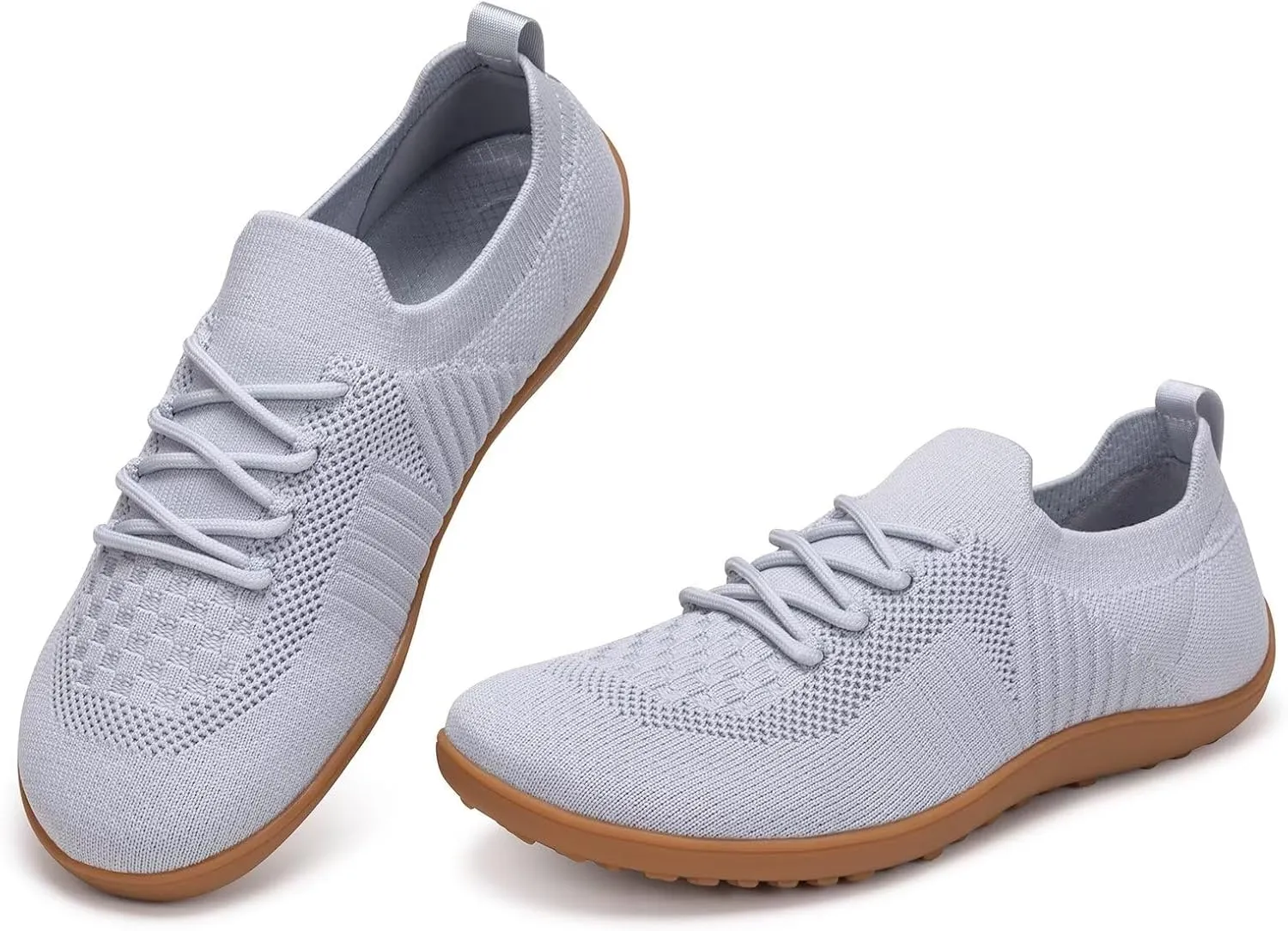 Frank Mully Womens Walking Shoes Wide Toe Box Barefoot Shoes Knitted Fashion Sneaker with Arch Support