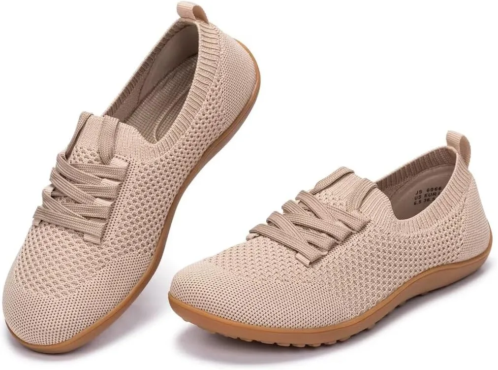 Frank Mully Womens Walking Shoes Wide Toe Box Barefoot Shoes Knitted Fashion Sneaker with Arch Support