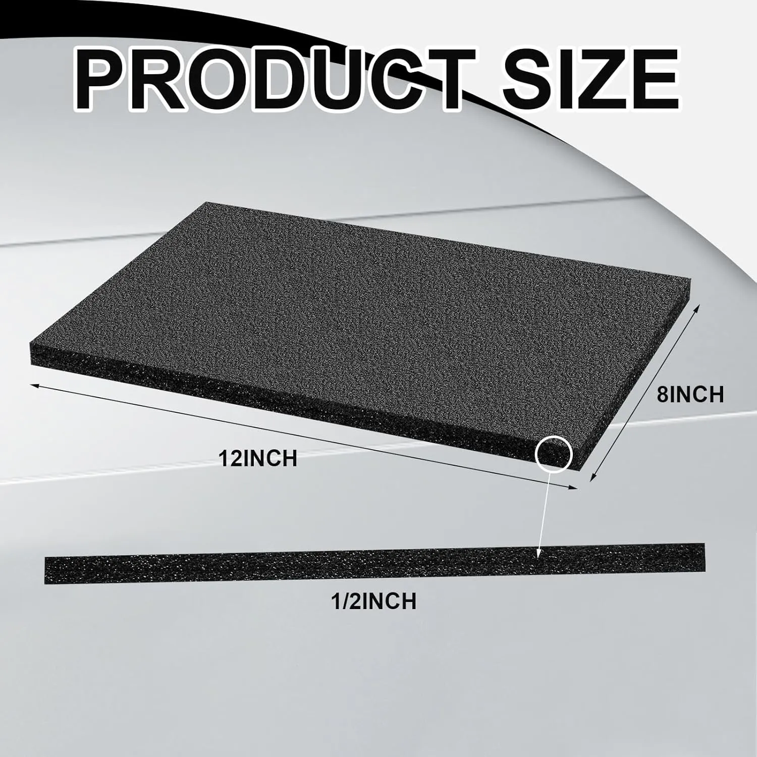 Frienda 12 Pcs 12" x 8" x 0.5" Polyethylene Foam Sheet Thick Firm Black Foam Padding PE Packing Pieces Inserts for Cases Craft Shipping Moving