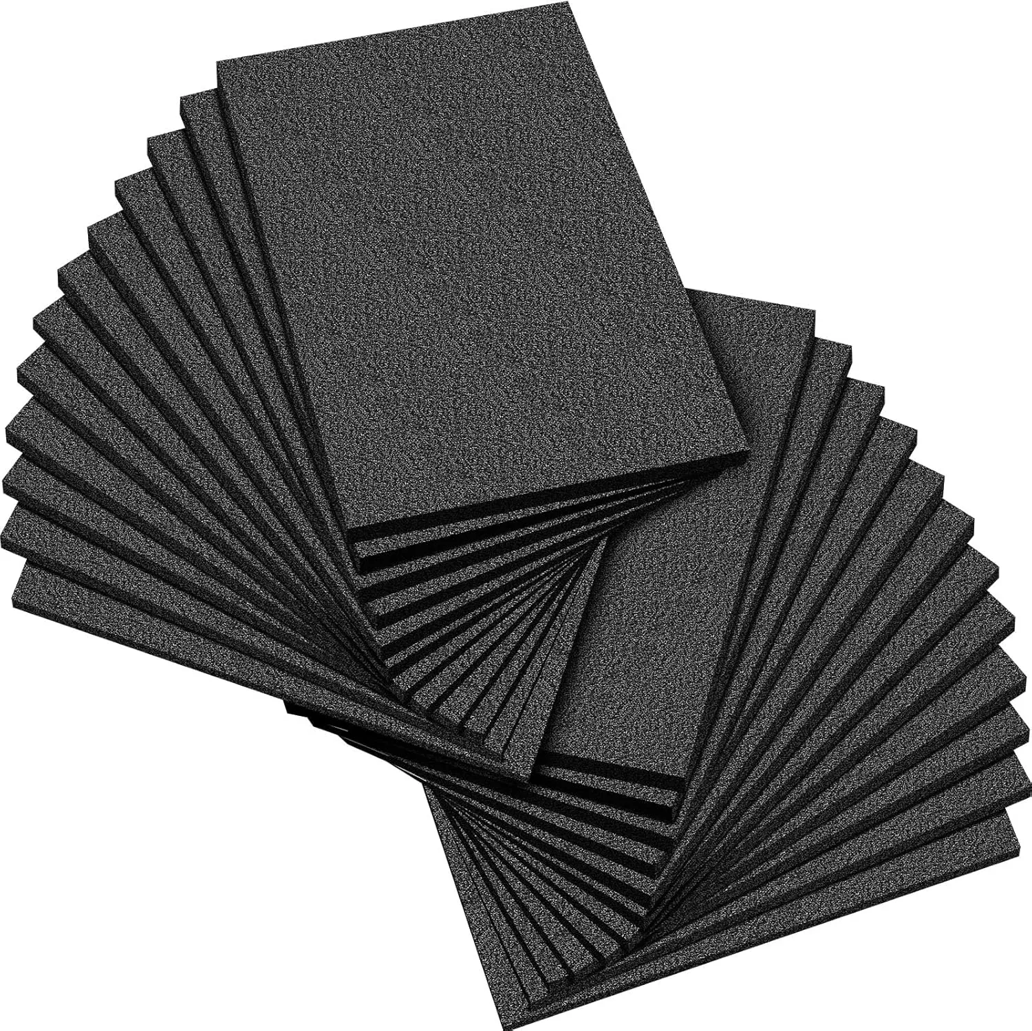 Frienda 24 Pcs 12" x 8" x 0.5" Polyethylene Foam Sheet Thick Firm Black Foam Padding PE Packing Pieces Inserts for Cases Craft Shipping Moving
