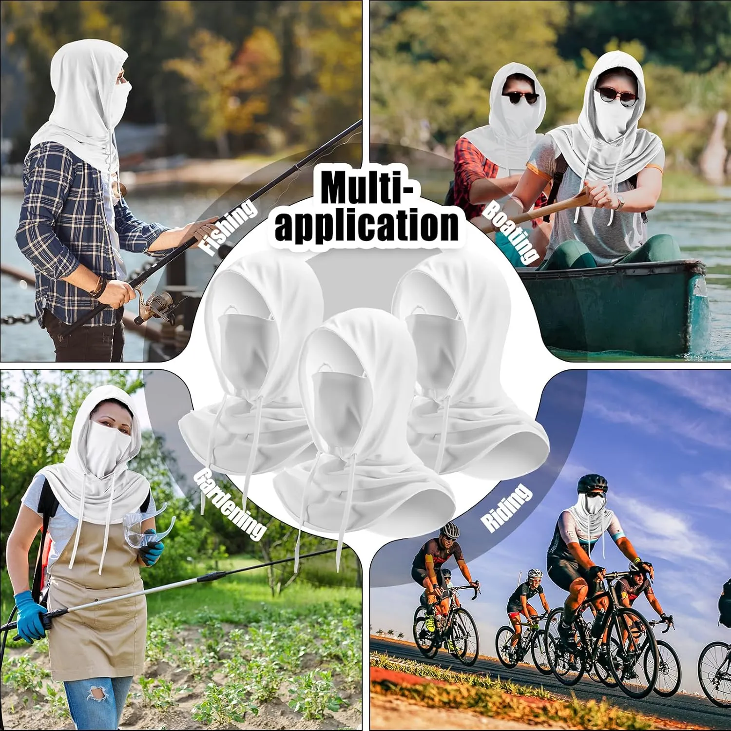 Frienda Summer Balaclava Ski Mask UV Protection Hood Breathable Full Head Mask Face Cover for Men Women Motorcycle Fishing