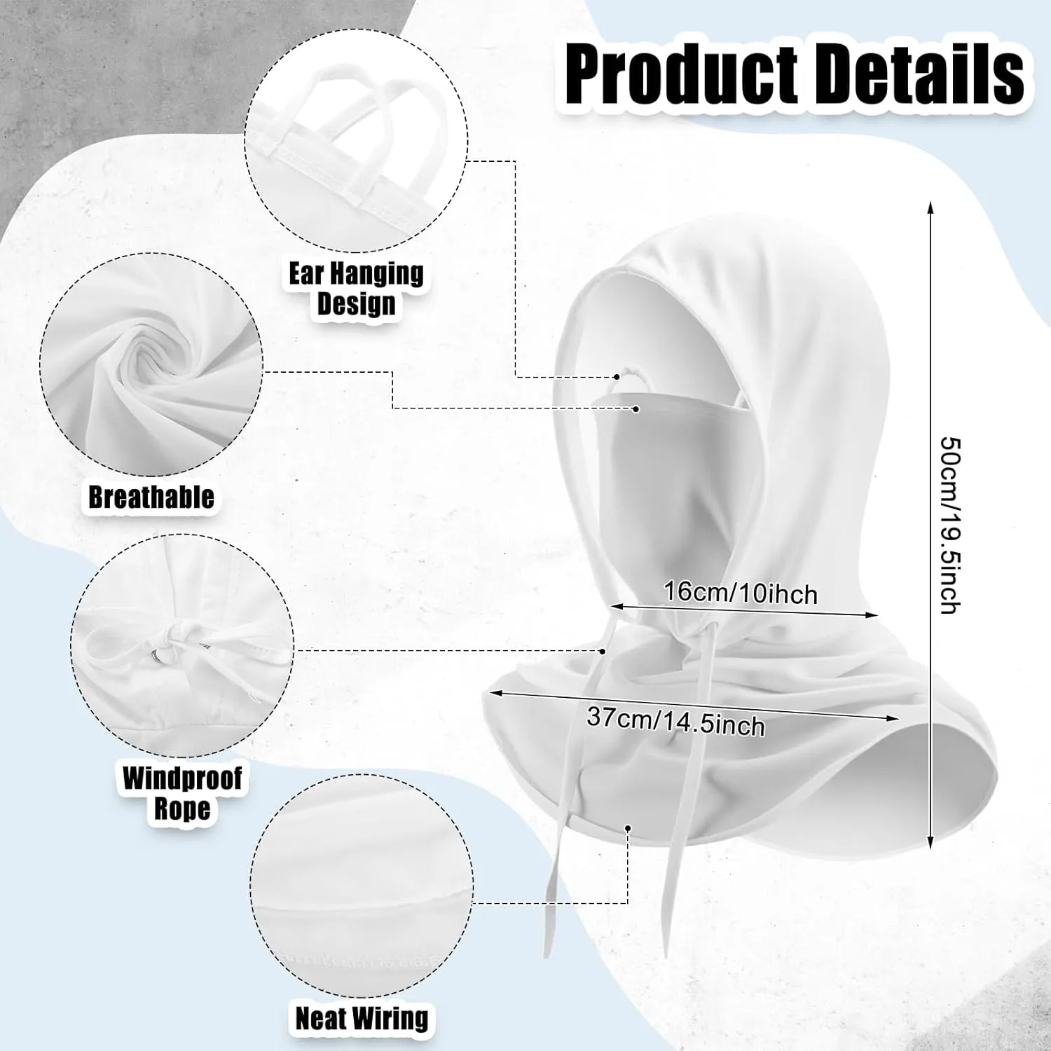 Frienda Summer Balaclava Ski Mask UV Protection Hood Breathable Full Head Mask Face Cover for Men Women Motorcycle Fishing