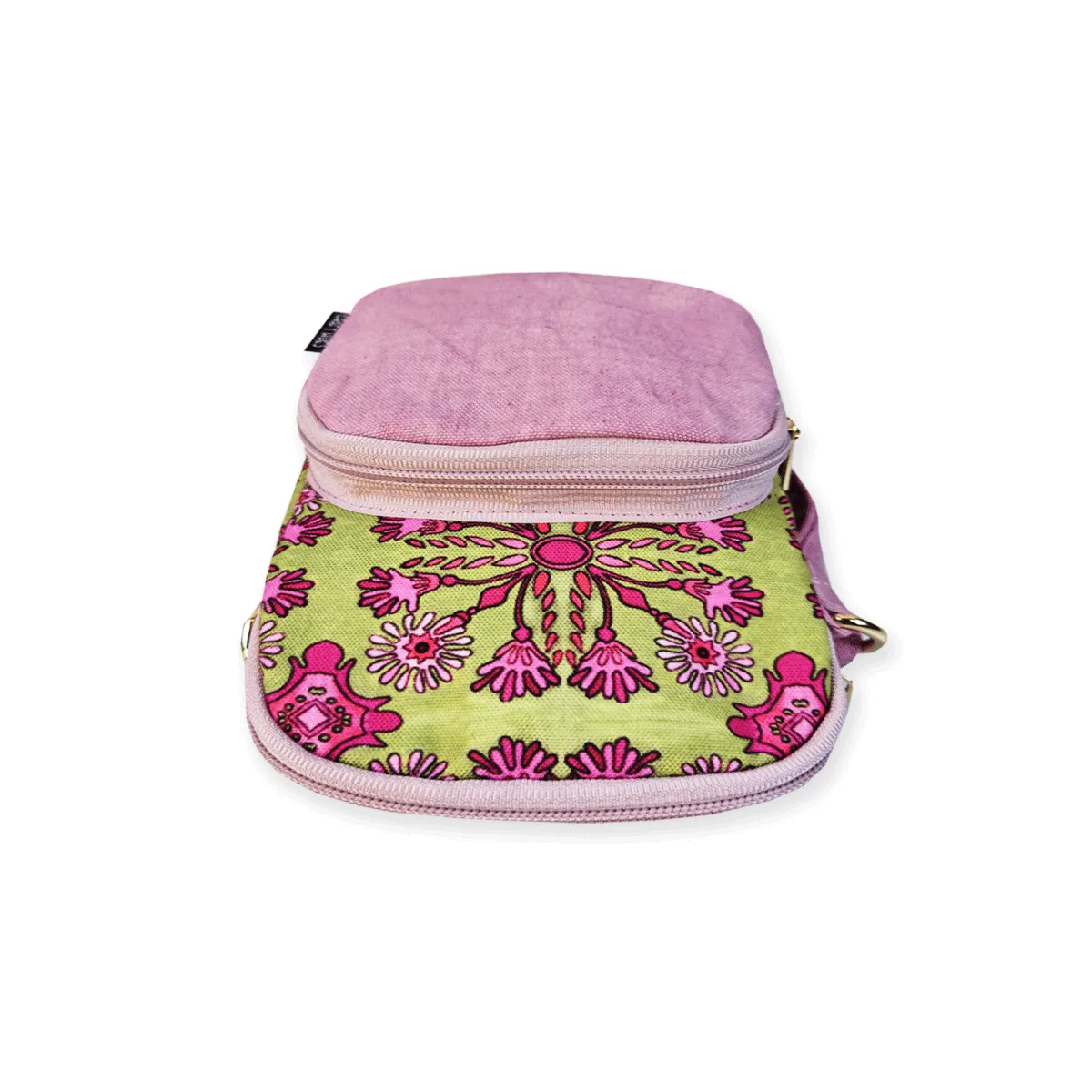 Front Pocket Mobile Sling- Pink-Green Tile