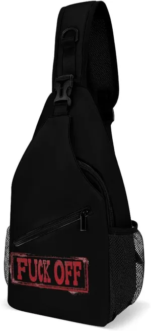Fuck Off Stamp Printed Crossbody Sling Bag Chest Bags Shoulder Backpack For Travel Sport