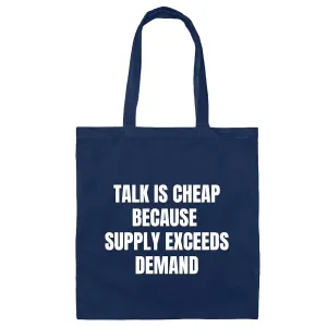 Funny Economics Tote Bag Gift Economist Teacher or Student Present Economics Lover Idea Navy Black Multicolor Canvas Tote Bag