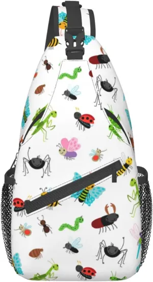 Funny Insects Crossbody Bag Insects Shoulder Bag Backpack Cute Sling Bag Chest Casual Daypack for Outdoor