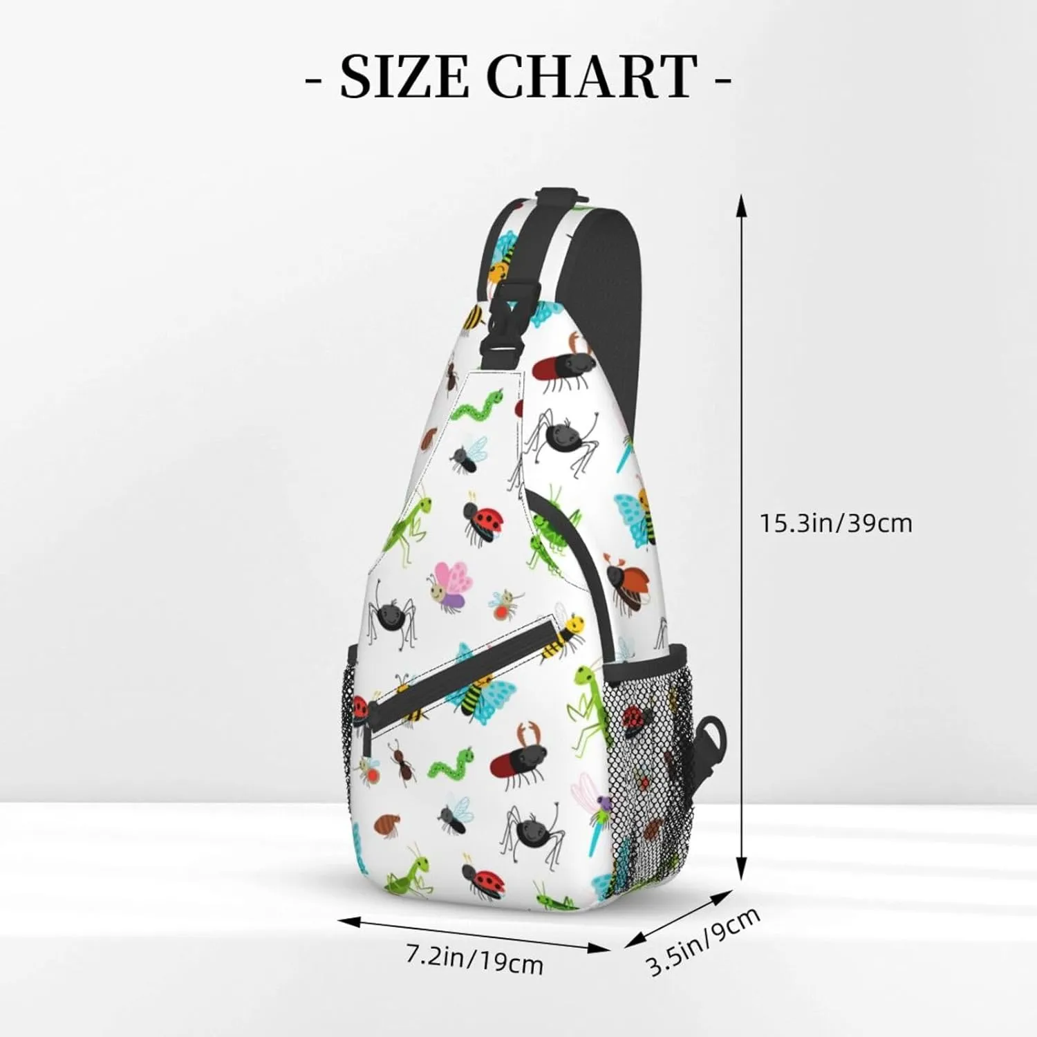Funny Insects Crossbody Bag Insects Shoulder Bag Backpack Cute Sling Bag Chest Casual Daypack for Outdoor