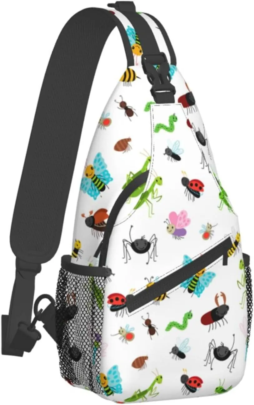 Funny Insects Crossbody Bag Insects Shoulder Bag Backpack Cute Sling Bag Chest Casual Daypack for Outdoor
