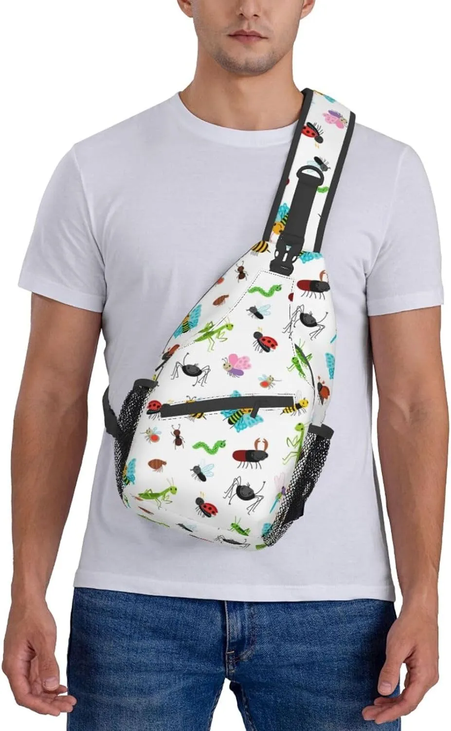 Funny Insects Crossbody Bag Insects Shoulder Bag Backpack Cute Sling Bag Chest Casual Daypack for Outdoor
