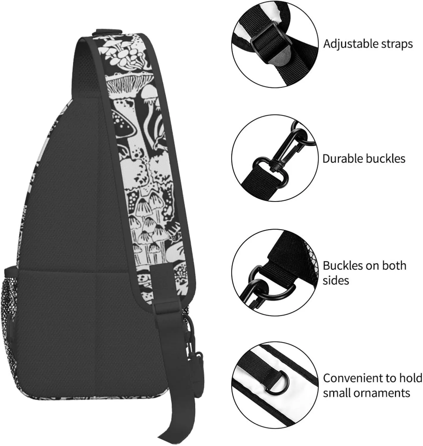 Funny Mushroom Crossbody Bag Mushroom Shoulder Bag Backpack Plant Sling Bag Chest Casual Daypack for Outdoor