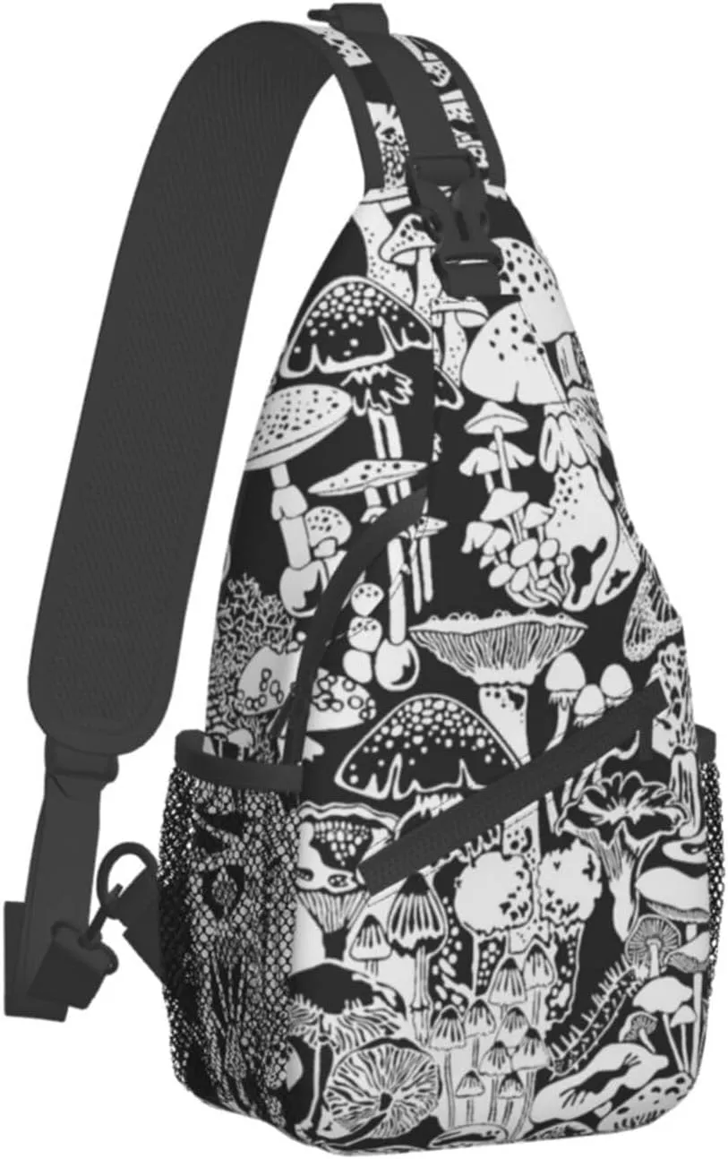 Funny Mushroom Crossbody Bag Mushroom Shoulder Bag Backpack Plant Sling Bag Chest Casual Daypack for Outdoor