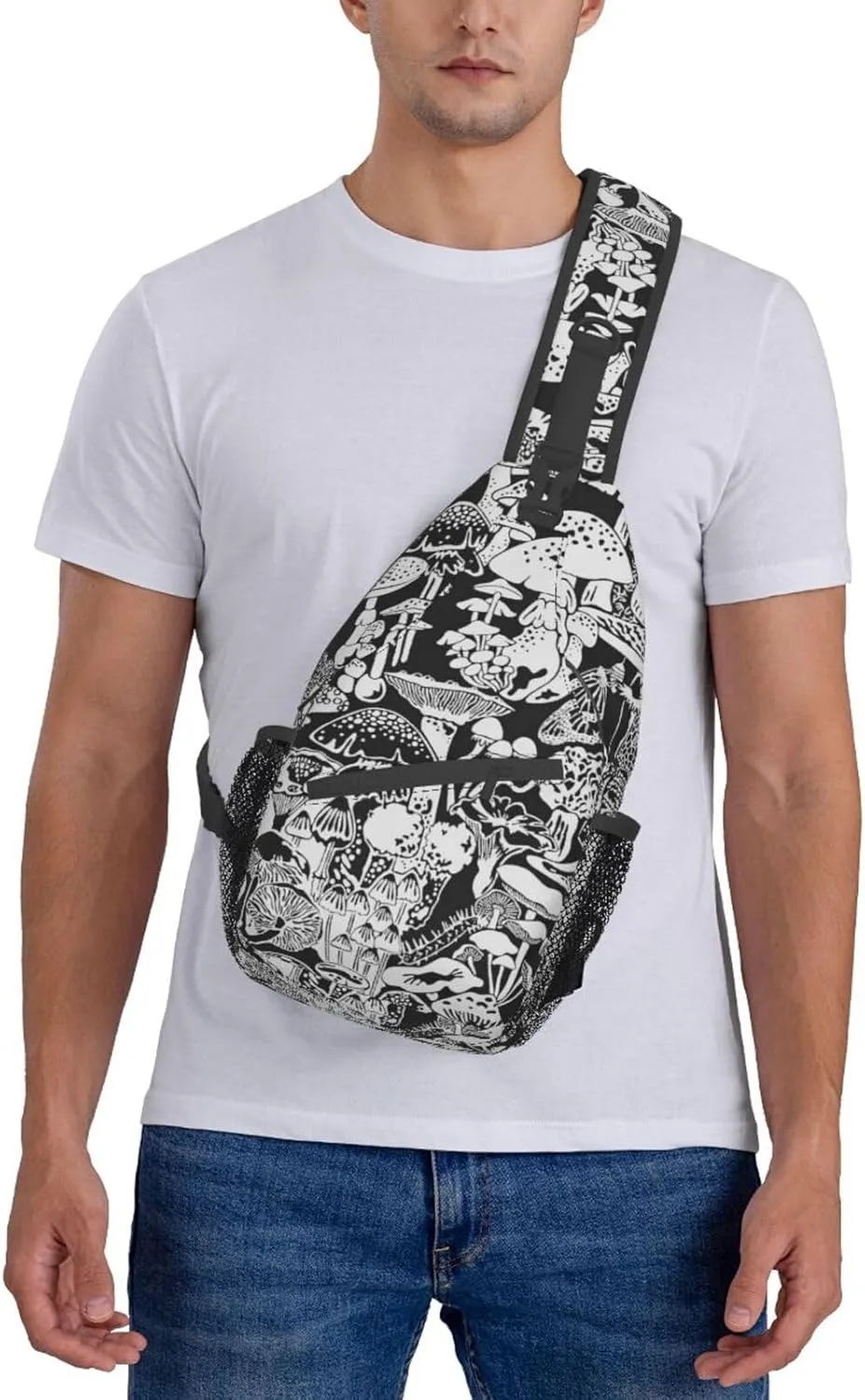 Funny Mushroom Crossbody Bag Mushroom Shoulder Bag Backpack Plant Sling Bag Chest Casual Daypack for Outdoor