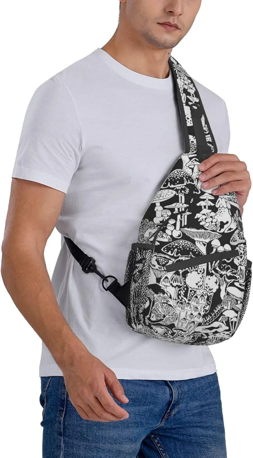 Funny Mushroom Crossbody Bag Mushroom Shoulder Bag Backpack Plant Sling Bag Chest Casual Daypack for Outdoor