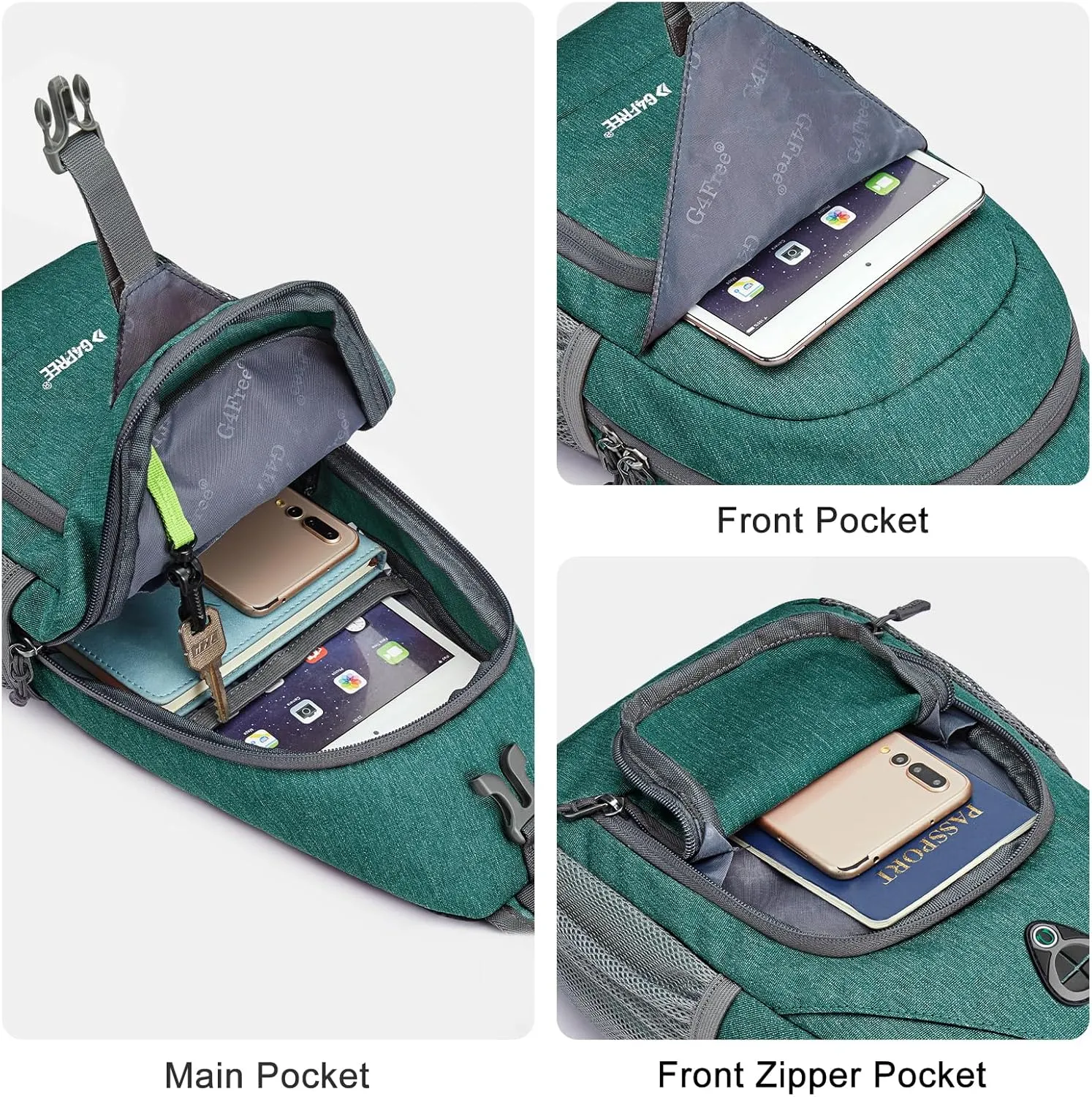 G4Free RFID Sling Bag Crossbody Backpack Small Chest Shoulder Bag Hiking Outdoor