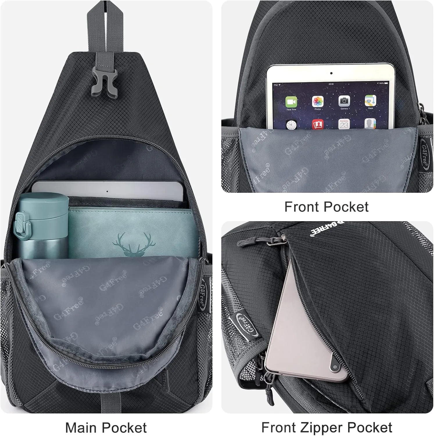 G4Free RFID Sling Bag Crossbody Sling Backpack Small Chest Shoulder Backpack Men Women Hiking Outdoor