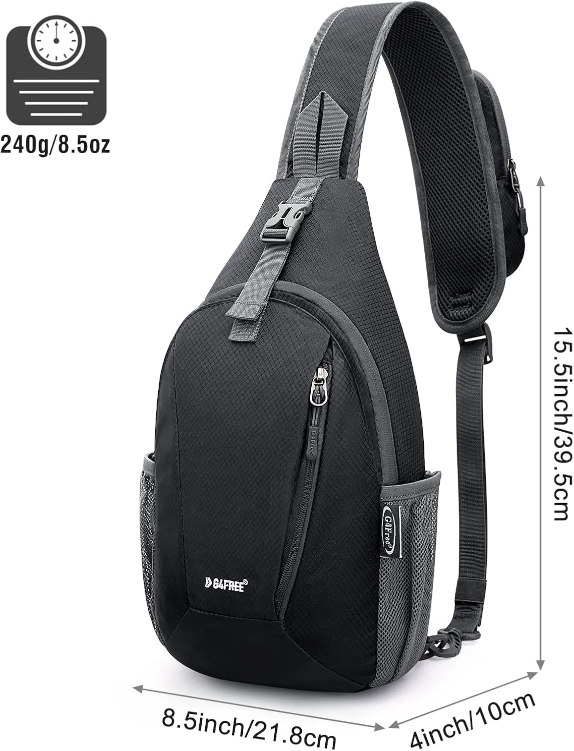 G4Free RFID Sling Bag Crossbody Sling Backpack Small Chest Shoulder Backpack Men Women Hiking Outdoor