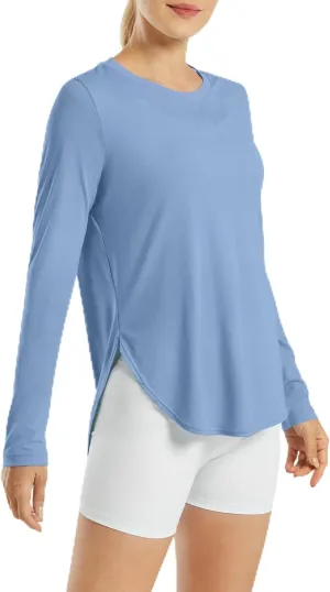 G4Free Women's UPF 50  UV Shirts Long Sleeve Workout Sun Shirt Outdoor Gym Hiking Tops Quick Dry Lightweight