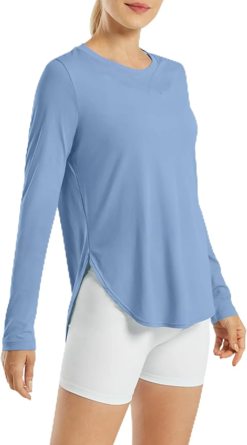 G4Free Women's UPF 50  UV Shirts Long Sleeve Workout Sun Shirt Outdoor Gym Hiking Tops Quick Dry Lightweight