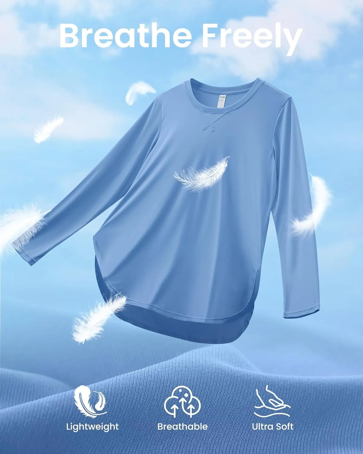 G4Free Women's UPF 50  UV Shirts Long Sleeve Workout Sun Shirt Outdoor Gym Hiking Tops Quick Dry Lightweight