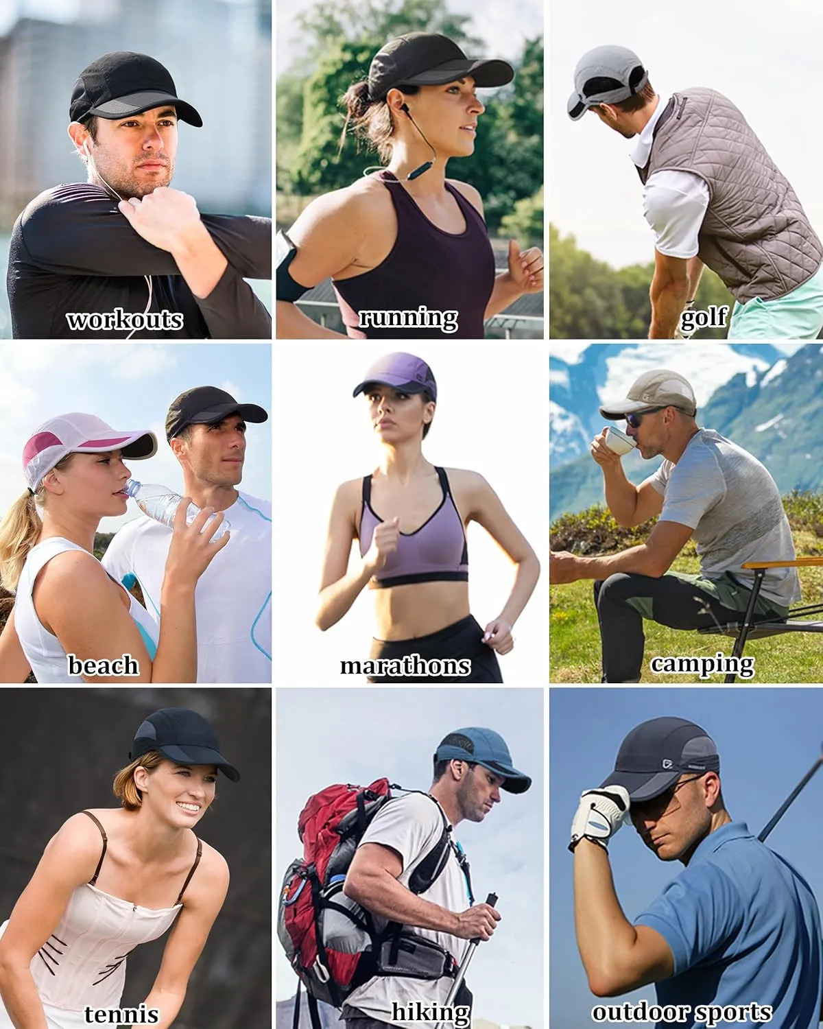 GADIEMKENSD Outdoor Running Hat Breathable Mesh