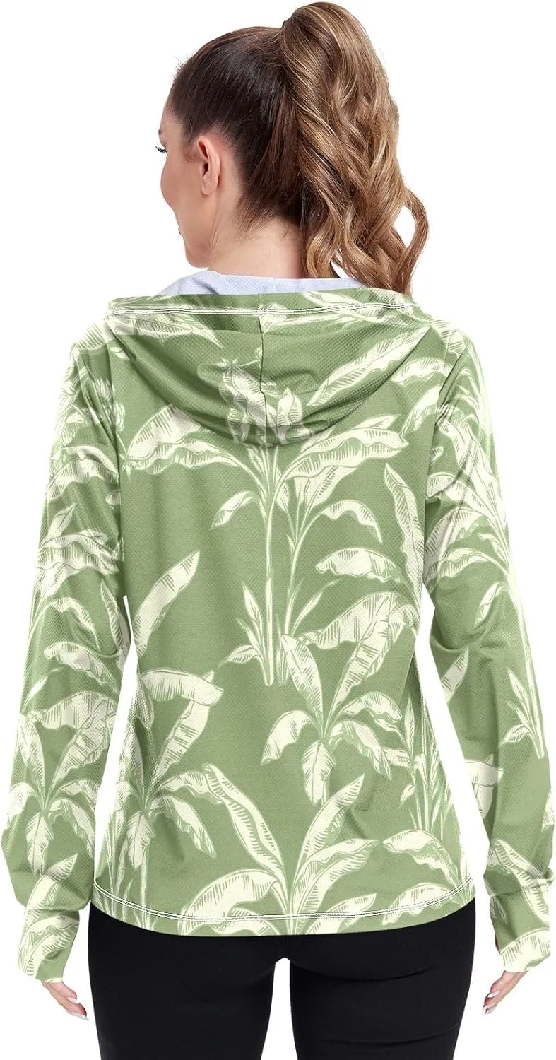 GAIGEO Colorful Leaves Flowers Women Jacket Breathable Uv Protection Clothing Women UPF 50 , with Zip Pockets, S