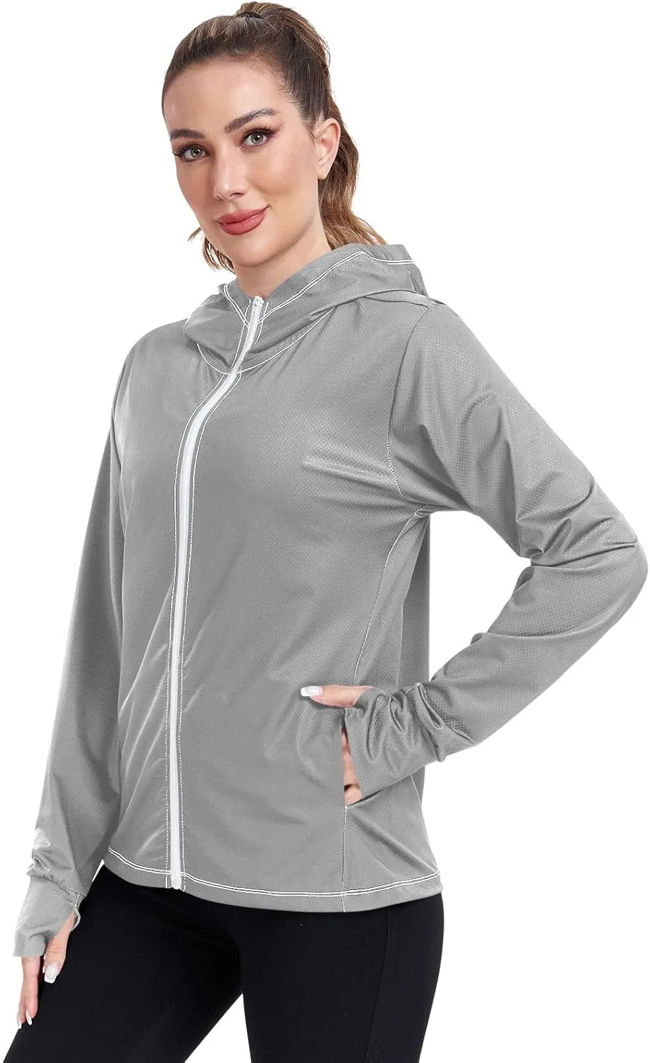 GAIGEO Girly Purple and Blue Ombre Women Jacket UPF 50  Lightweight Uv Protection Clothing Women, Breathable Fabric, S