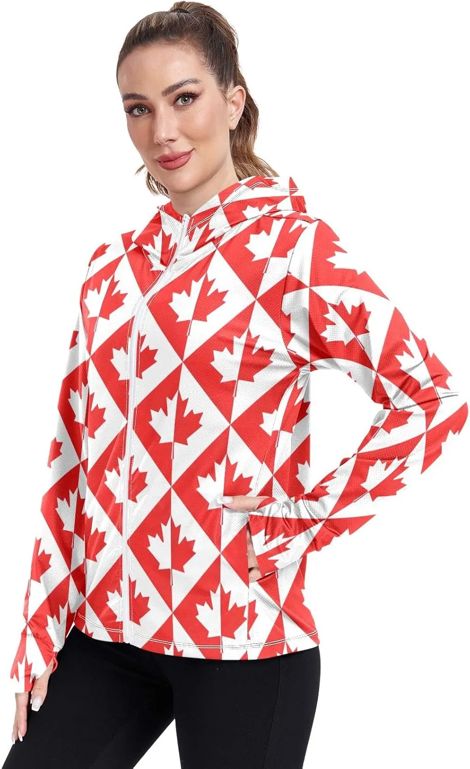 GAIGEO Purple Red Yellow Glitter Women Jacket Breathable Sunscreen Clothing for Women UPF 50 , with Zip Pockets, S