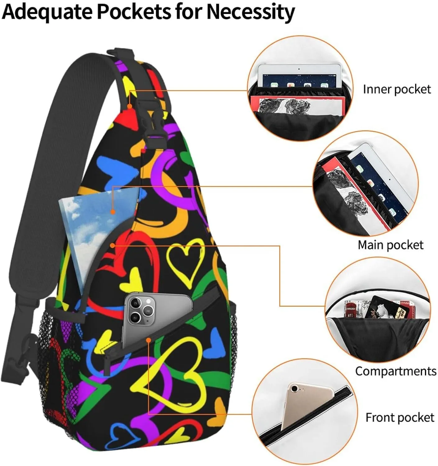Galaxy Unisex Crossbody Backpack Travel Hiking Casual Chest Bags Lightweight Fashion
