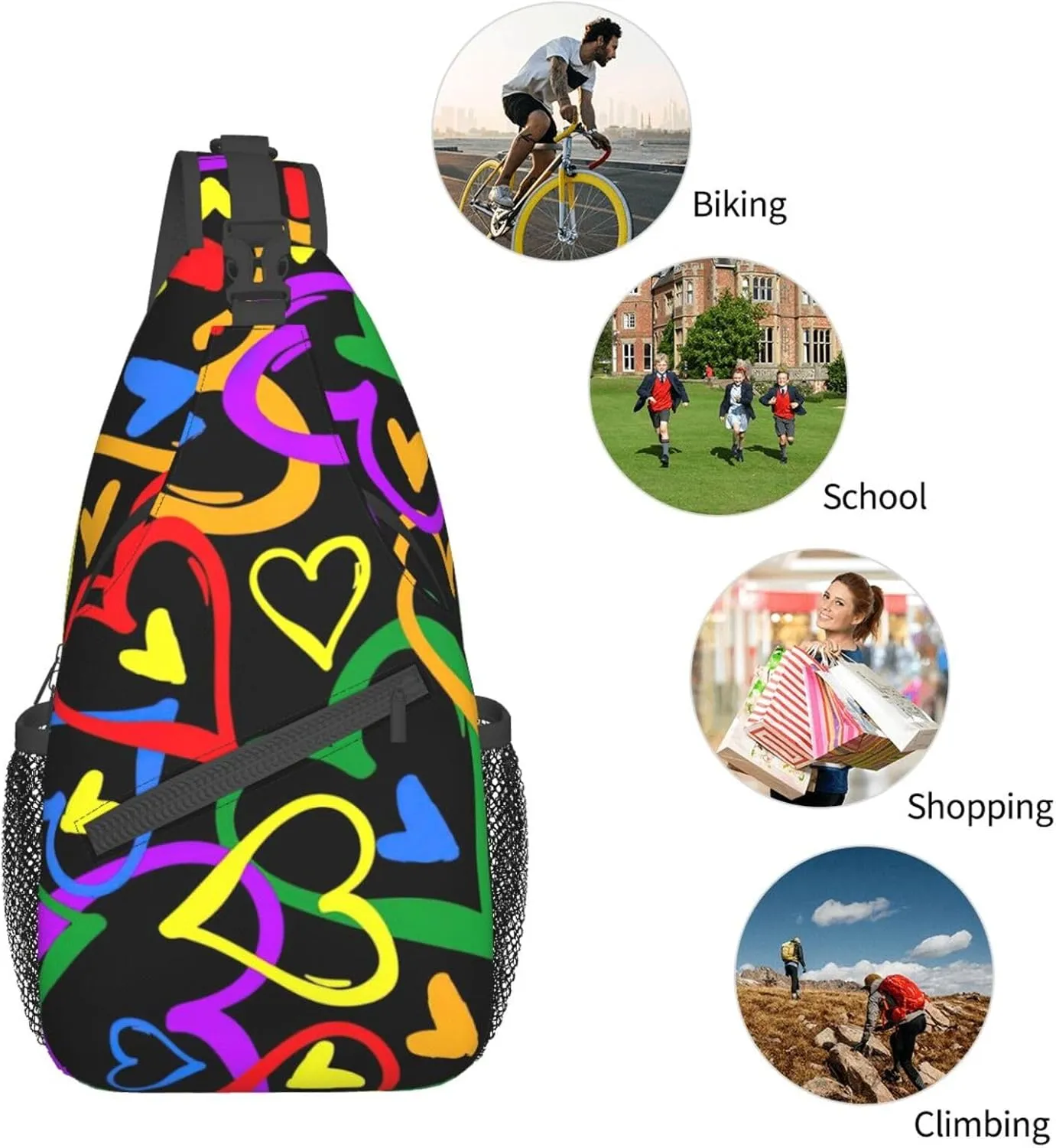 Galaxy Unisex Crossbody Backpack Travel Hiking Casual Chest Bags Lightweight Fashion