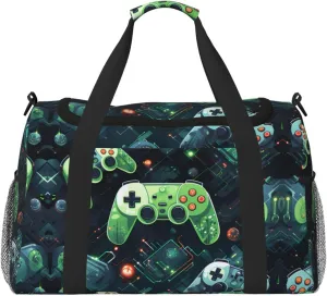 Gamepad Circuit Version Travel Tote Bag with Adjustable Shoulder Strap and Large Capacity