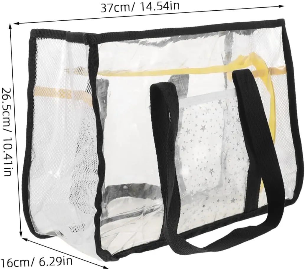 GANAZONO Transparent Storage Bag Small Beach Bag Traveling Clear Beach Bag for Women Cosmetic Bag Women Bag