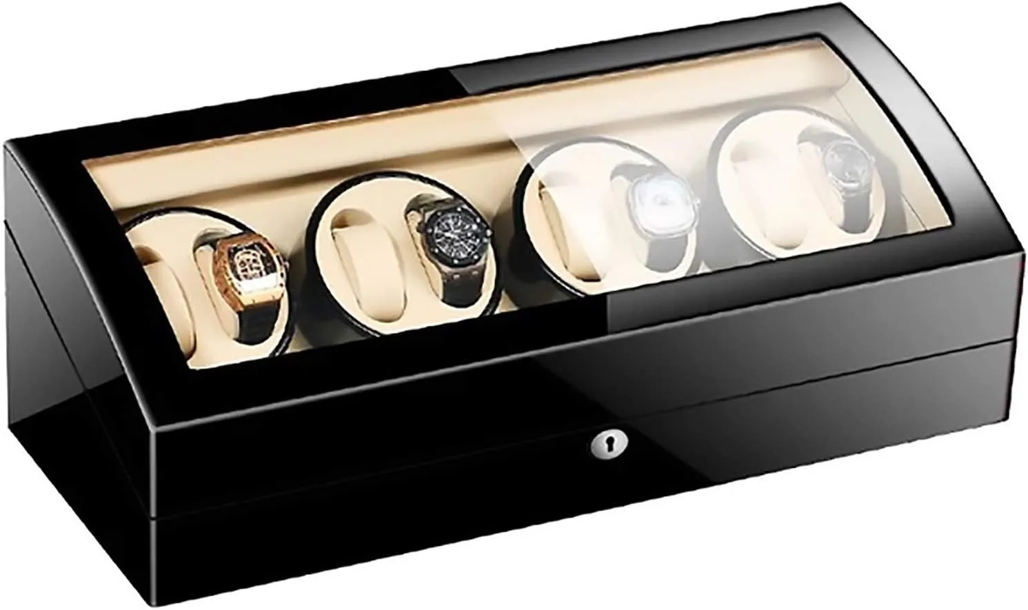GaRcan Watch Winders - 8 9 Automatic Mechanical Watch Winder Transparent Cover Motor Shaker Watch Holder Display Jewelry Luxury Large Capacity Organizers Watch Box