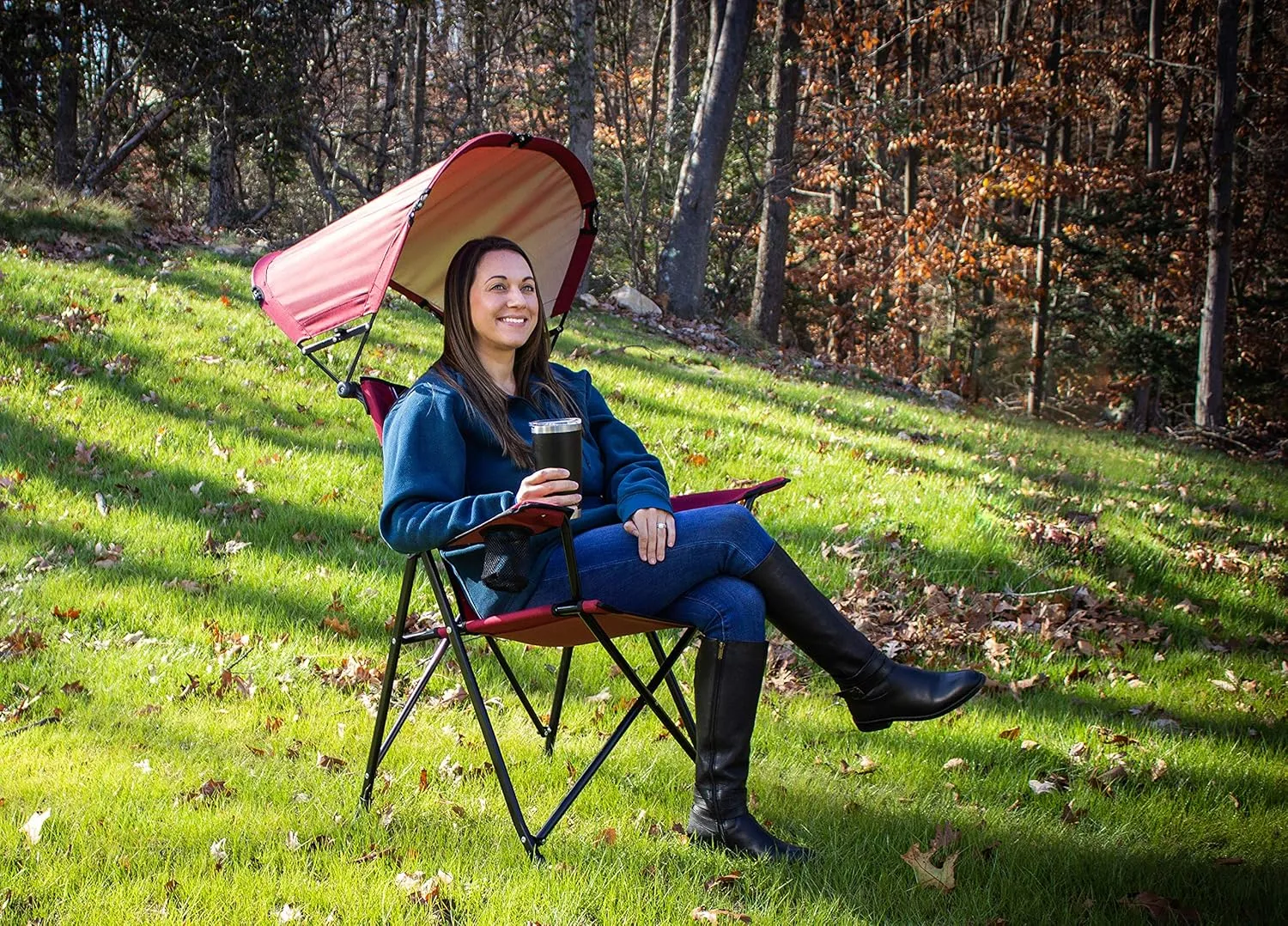 GCI Outdoor Sunshade Comfort Pro Chair, Cinnamon Red