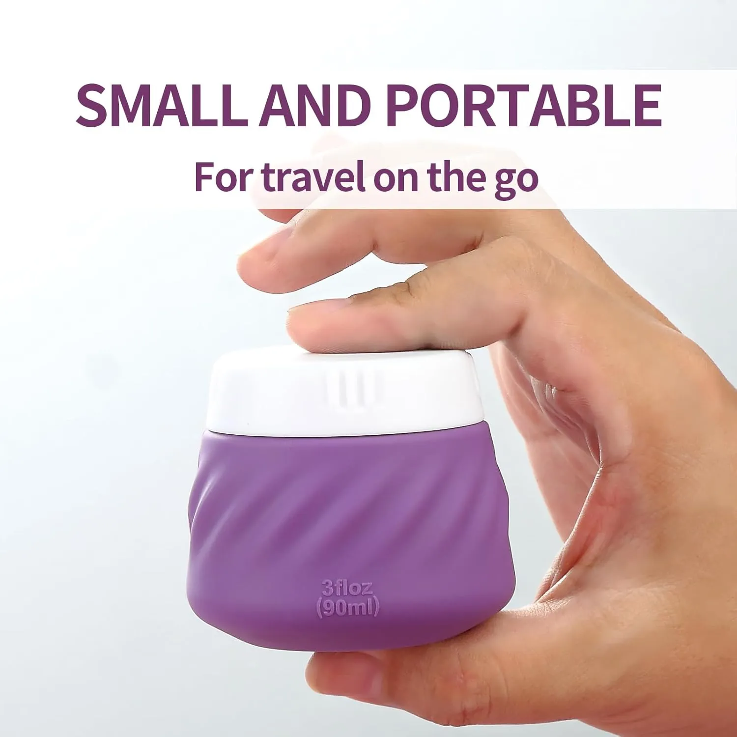 Gemice Silicone Cream Jars TSA Approved Travel Size Containers with Clear Bag, Leak-proof Travel Accessories with Lid for Cosmetic Face Body Hand Cream (4 Pack)
