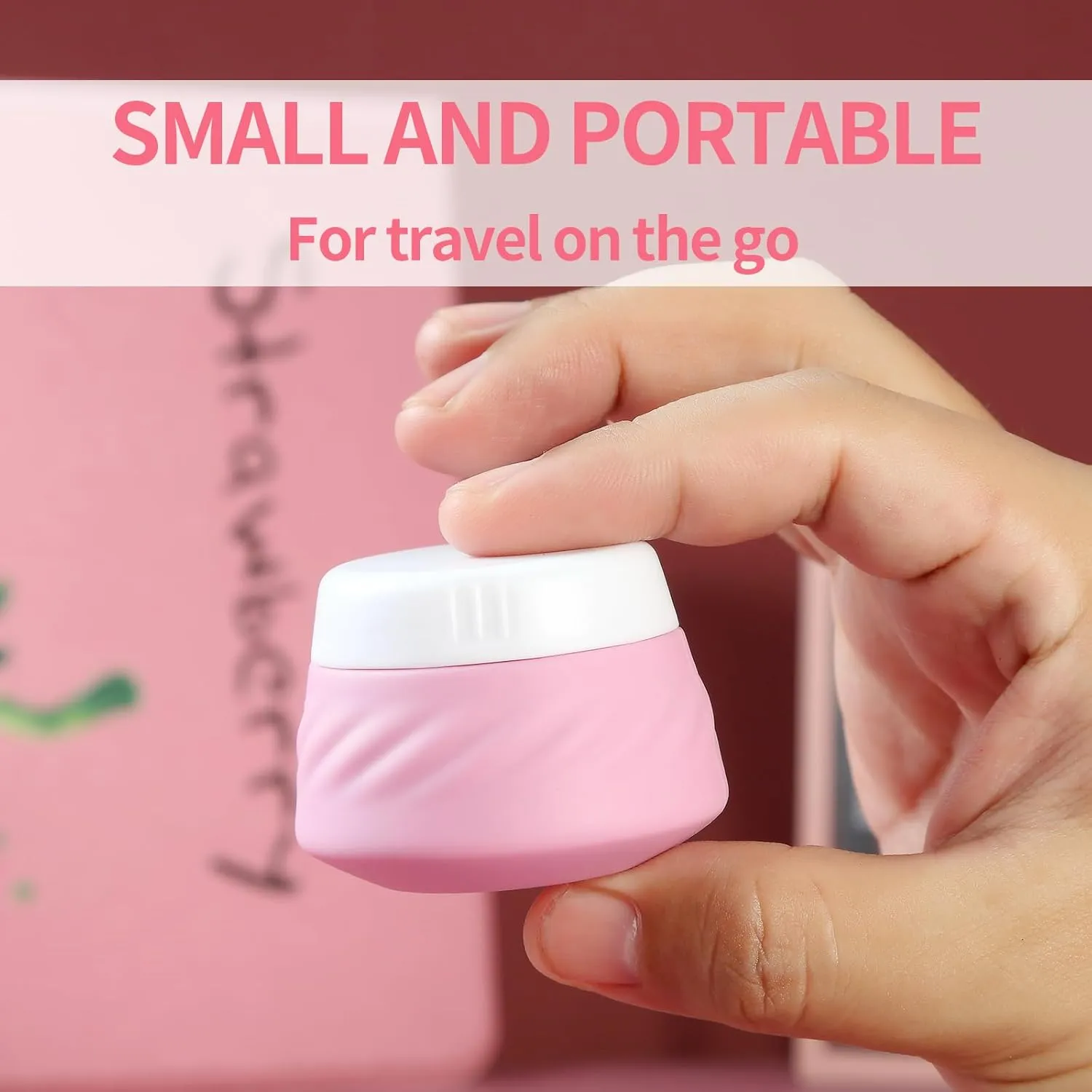 Gemice Travel Containers for Toiletries, Silicone Cream Jars TSA Approved Size with Clear Bag, Leak-proof Accessories Lid Cosmetic Face Body Hand (4 Pack), 30ml