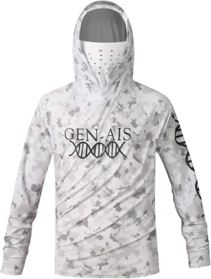 GEN-AIS GEAR Premium Fishing Hoodie Shirt with Face Mask - Ultra-Lightweight, Breathable, and Quick-Dry
