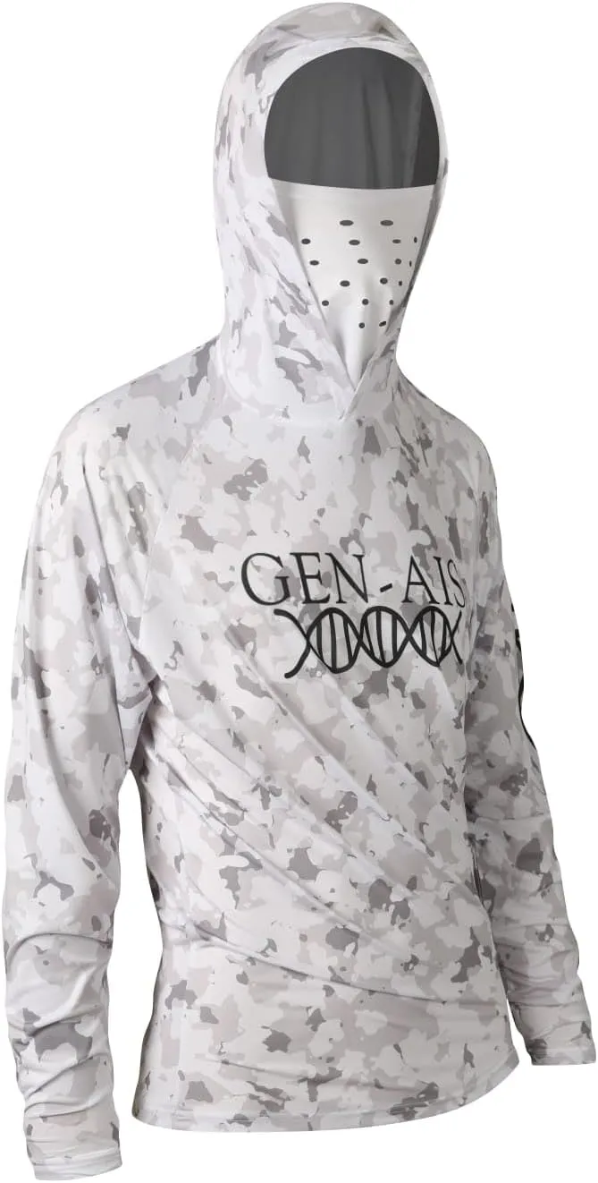 GEN-AIS GEAR Premium Fishing Hoodie Shirt with Face Mask - Ultra-Lightweight, Breathable, and Quick-Dry