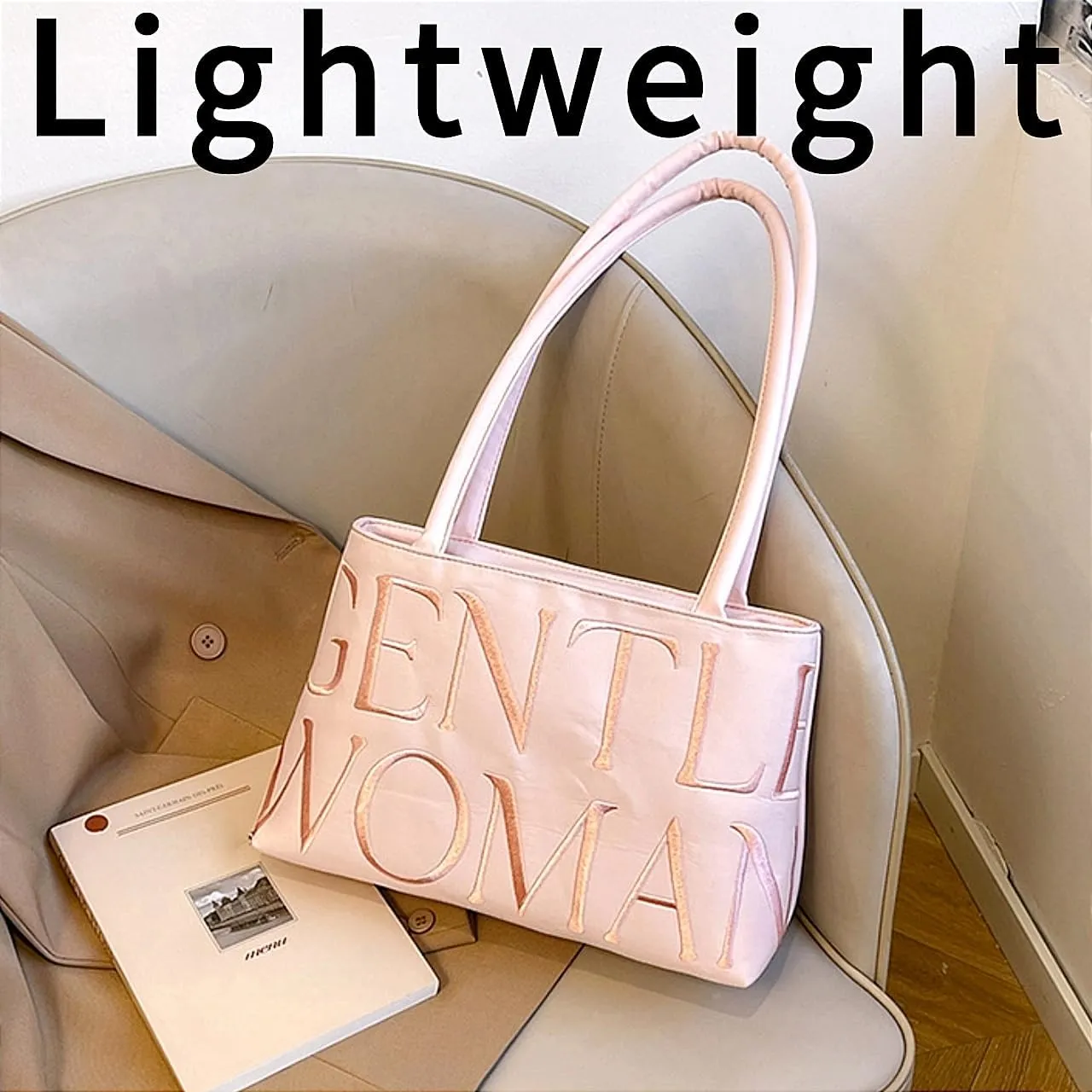 Gentle Woman Tote Bag Large Canvas Handbag Utility Shoulder Purse for Work Travel Vacation Everyday