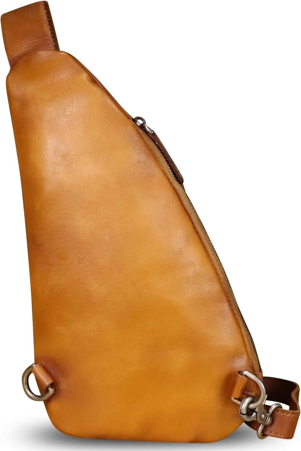 Genuine Leather Silng Bag for Women and Men Vintage Leather Sling Backpack Shoulder Crossbody Bag Chest Purses