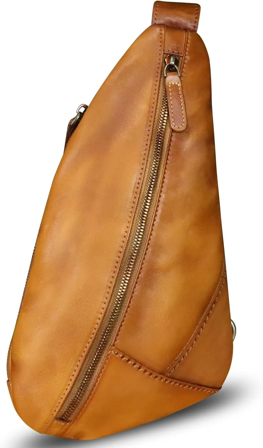 Genuine Leather Silng Bag for Women and Men Vintage Leather Sling Backpack Shoulder Crossbody Bag Chest Purses
