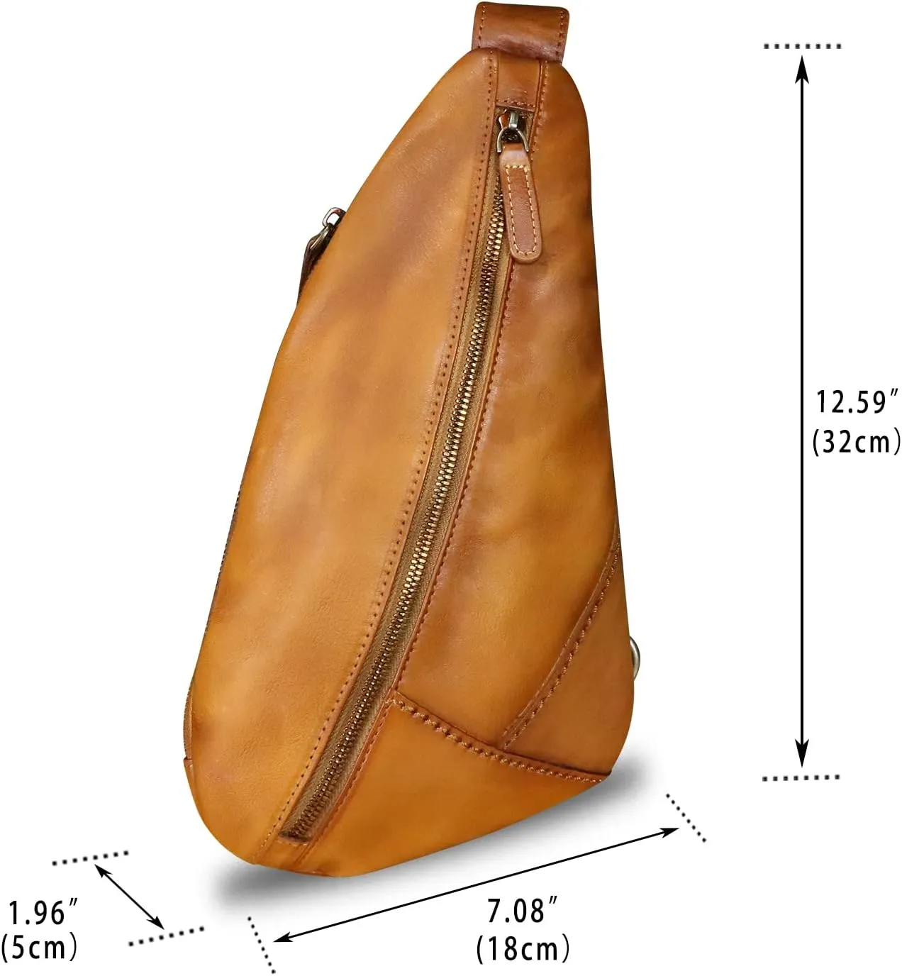 Genuine Leather Silng Bag for Women and Men Vintage Leather Sling Backpack Shoulder Crossbody Bag Chest Purses