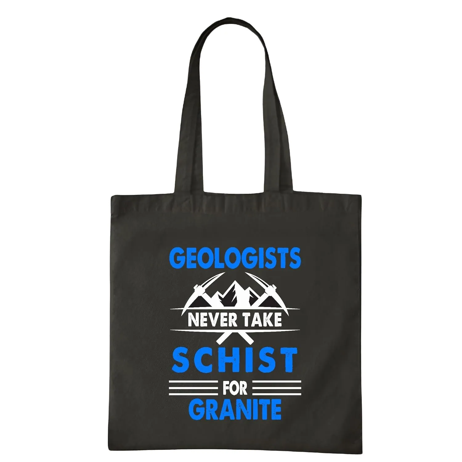 Geology Heartbeat for Geologists Never Take Schist for Granite Funny Navy Black Multicolor Canvas Tote Bag