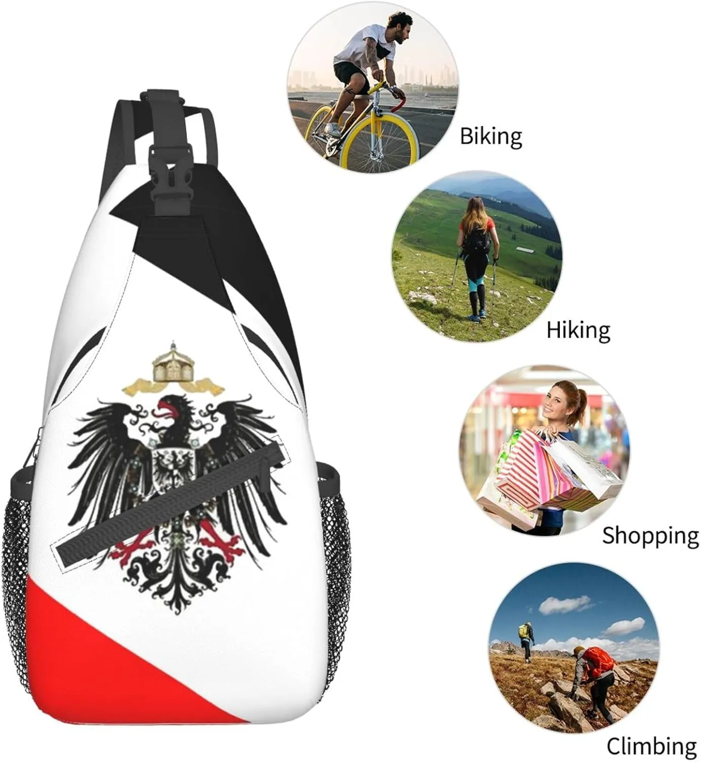 Germany Crossbody Bag German Shoulder Bag Backpack Germany Flag Sling Bag Chest Casual Daypack Bag