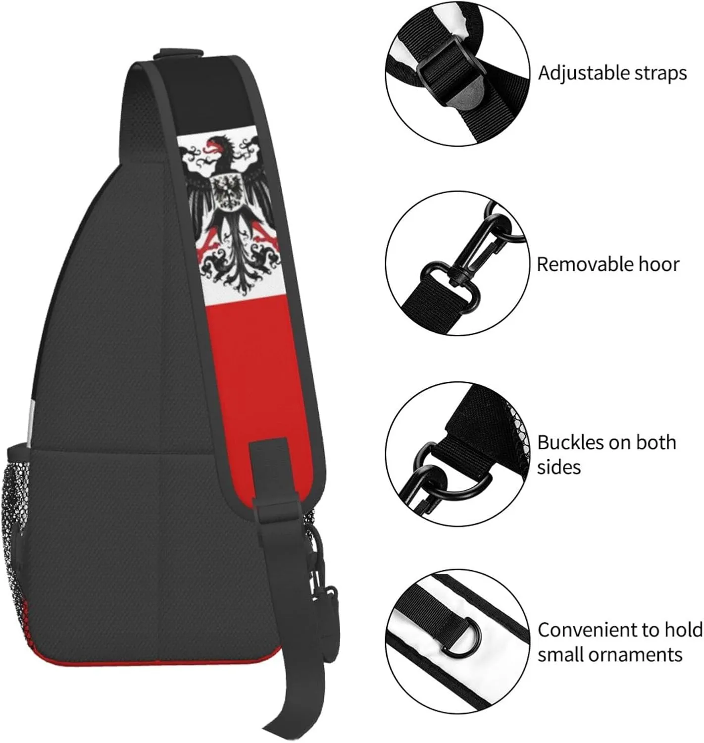 Germany Crossbody Bag German Shoulder Bag Backpack Germany Flag Sling Bag Chest Casual Daypack Bag