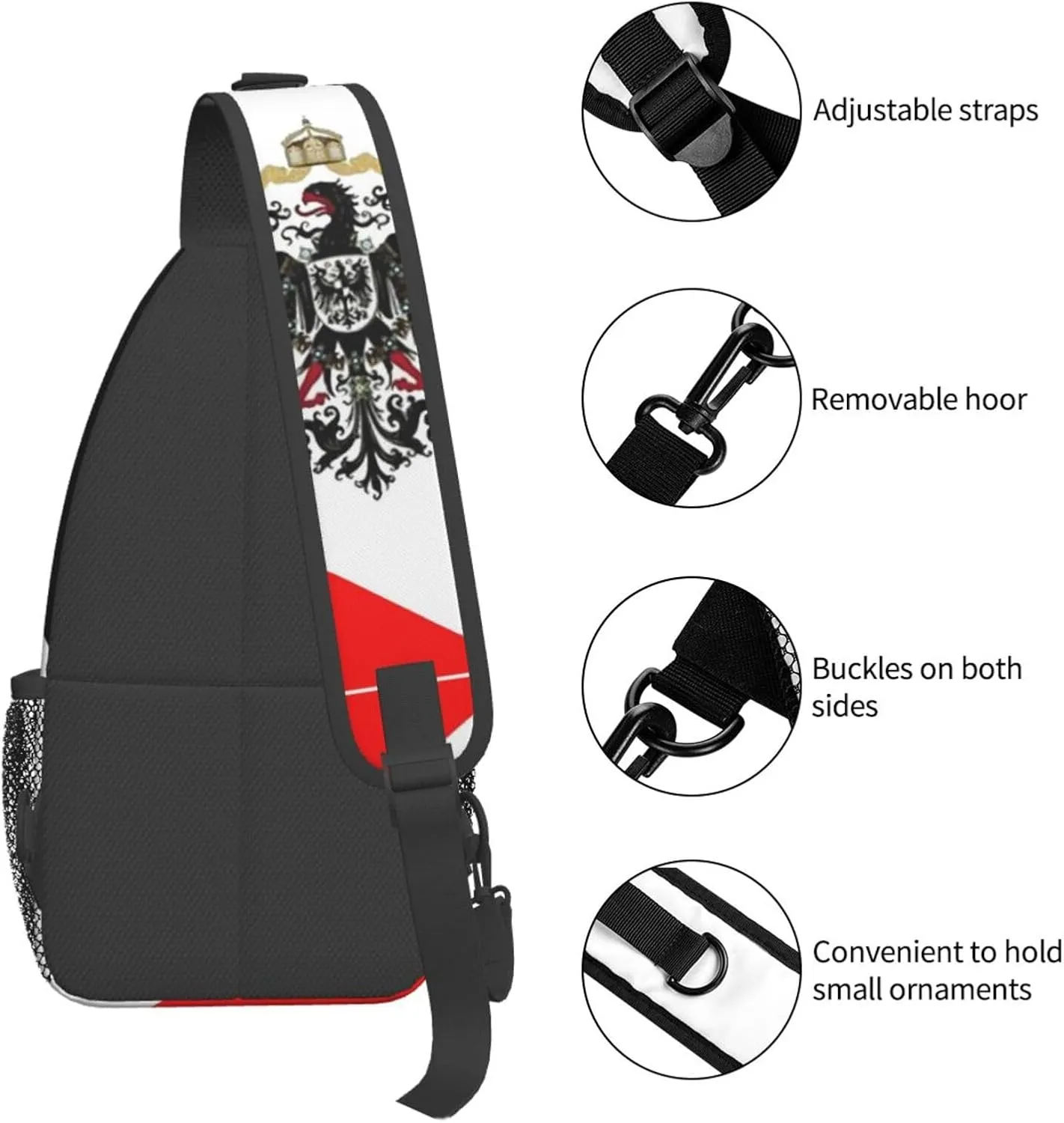 Germany Crossbody Bag German Shoulder Bag Backpack Germany Flag Sling Bag Chest Casual Daypack Bag