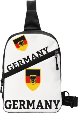 Germany German Football Soccer Flag Packable Crossbody Bag Portable Sling Bags Foldable Travel Daypack Reusable Sports Shoulder Backpack Diagonally Chest Bag for Workout